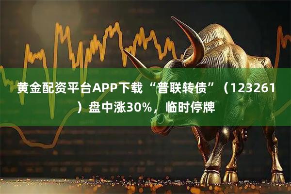 黄金配资平台APP下载 “普联转债”（123261）盘中涨30%，临时停牌