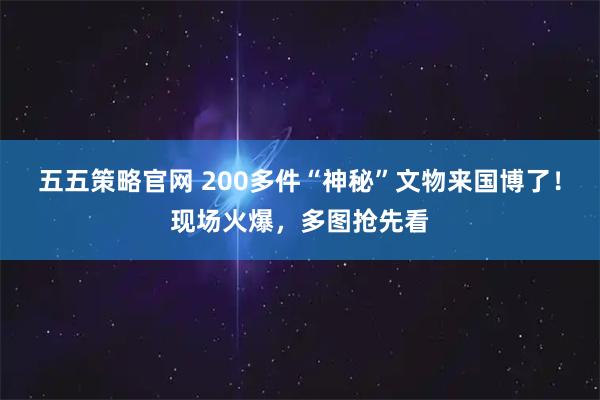 五五策略官网 200多件“神秘”文物来国博了！现场火爆，多图抢先看